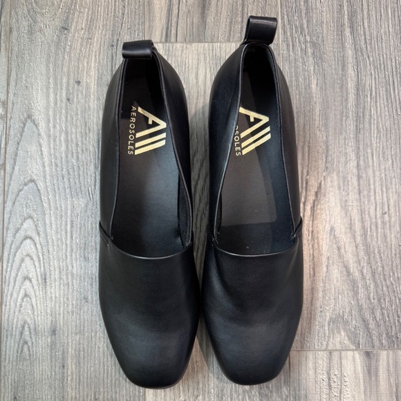 AEROSOLES Shoes - Aerosoles Womens Black Wedge Heel Slip On Shoes‎ Size 9